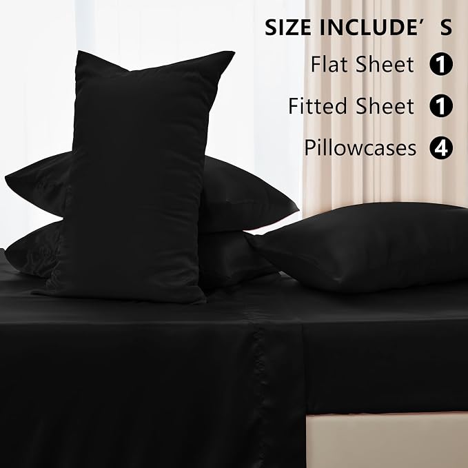 CozyLux Satin Sheets Queen Size Bed Set - Image 5