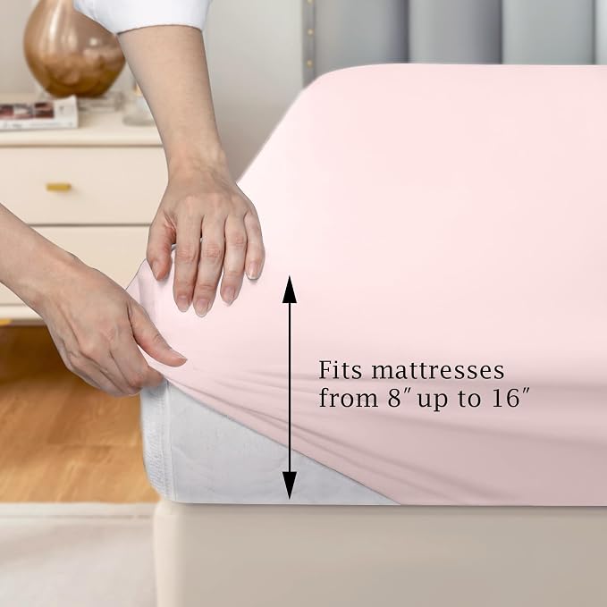 FreshCulture Pure Cotton Fitted Sheets King Size, 300 Thread Count Percale - Image 3