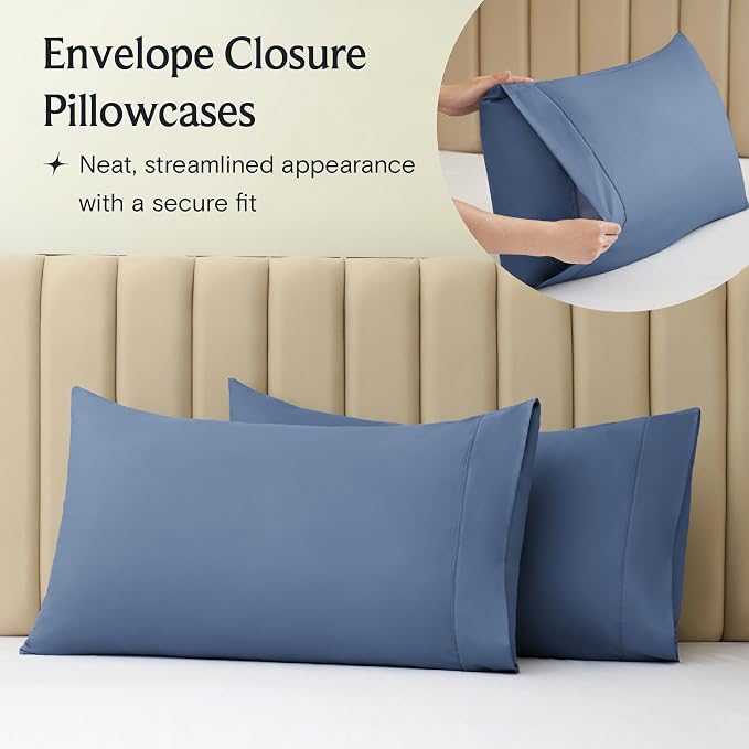 LuxClub 4 PC Queen Sheet Set, Breathable Luxury Bed Sheets, Deep Pockets 18" - Image 5