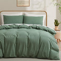 LOVQUE Duvet Cover Full Size, 100% Washed Cotton Linen Like Bedding Set by LOVQUE