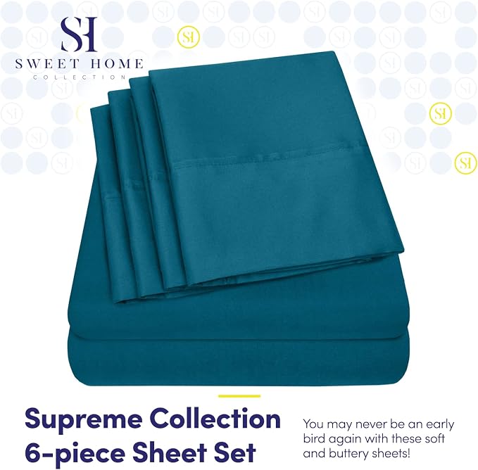 Sweet Home Collection 6 Piece 1500 Supreme Collection Brushed Microfiber Deep - Image 2