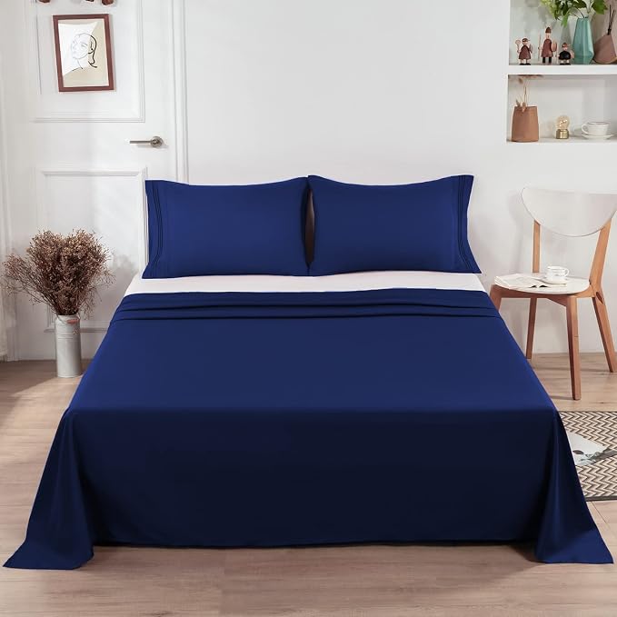 Lirex 2-Pack Queen Size Flat Sheet Set, Ultra-Soft Brushed 1800 Microfiber - Image 6