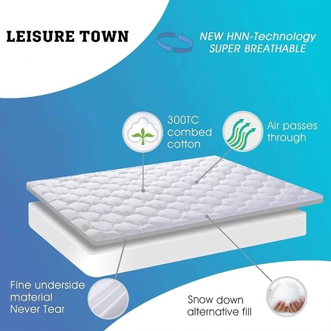 LEISURE TOWN Olympic Queen Mattress Pad Cover Mattress Topper Cotton Top Pillow - Image 6
