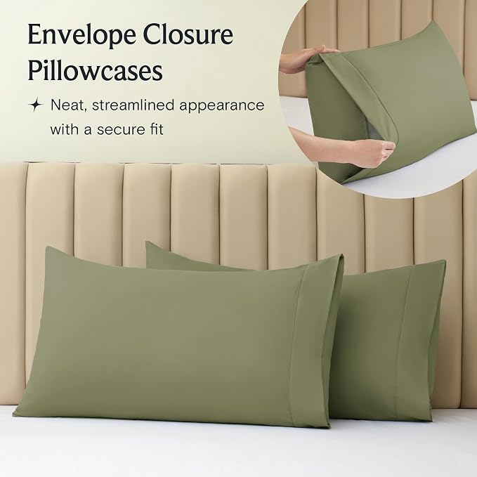LuxClub 4 PC California King Sheet Set, Deep Pockets Wrinkle Free Cooling Bed - Image 3