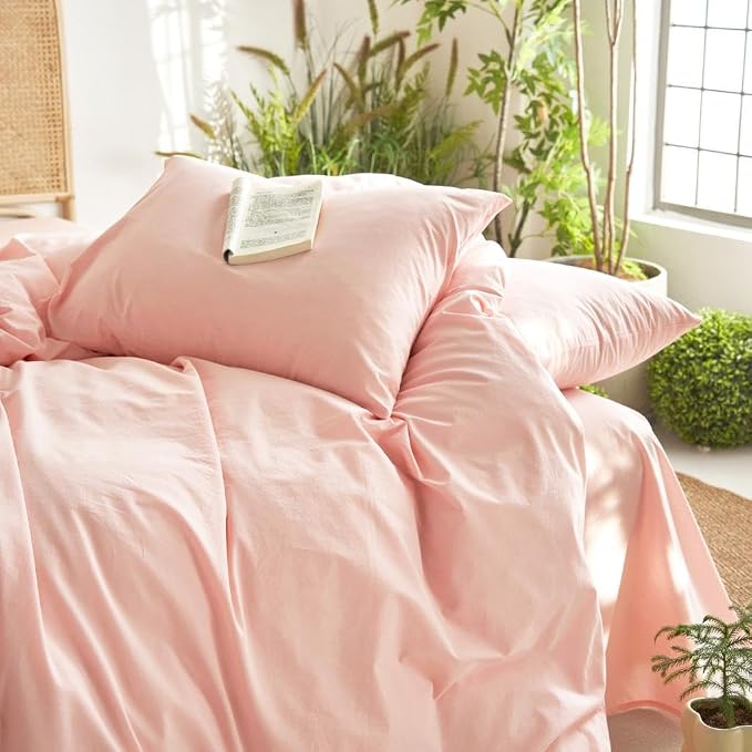 Wake In Cloud - Cotton Duvet Cover Set, Queen Size, 100% Washed Cotton - Image 6