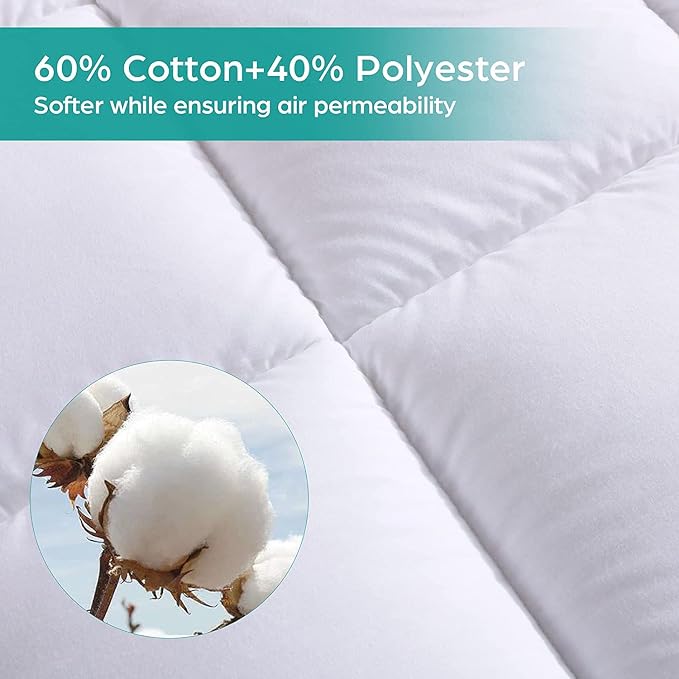 WhatsBedding Waterproof Mattress Pad Twin Size Cotton Top Down Alternative - Image 3