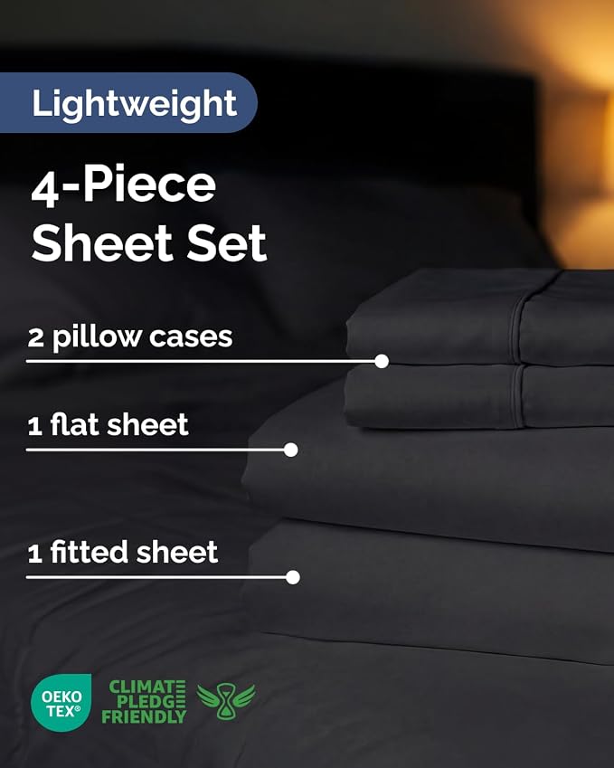 Lightweight 4 Piece Bed Sheet Set King Size - Image 2