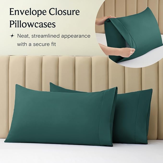 LuxClub 4 PC King Sheet Set, Breathable Luxury Bed Sheets, Deep Pockets 18" - Image 8