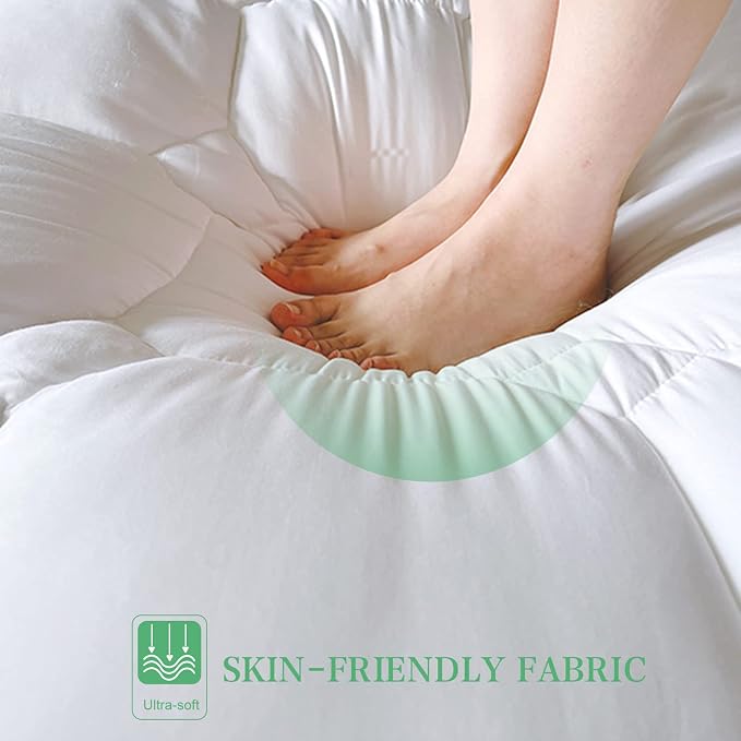 UNILIBRA Queen Size Mattress Pad Cooling Rayon from Bamboo, Quilted Fitted - Image 2