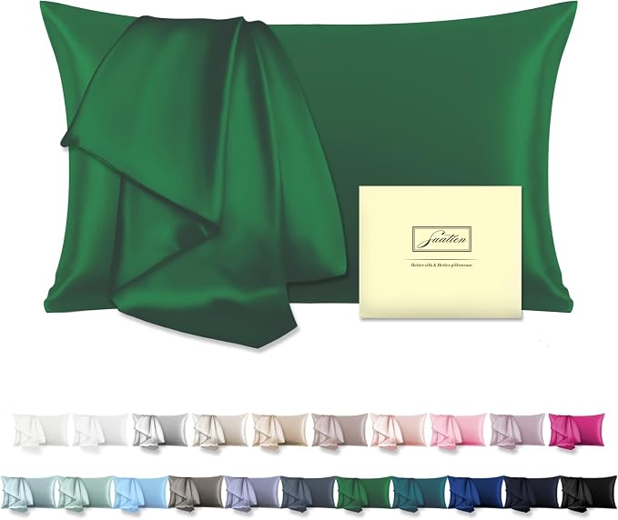Mulberry Silk Pillowcase for Hair and Skin Standard Size 20"X 26" Pillow Case by Suatien