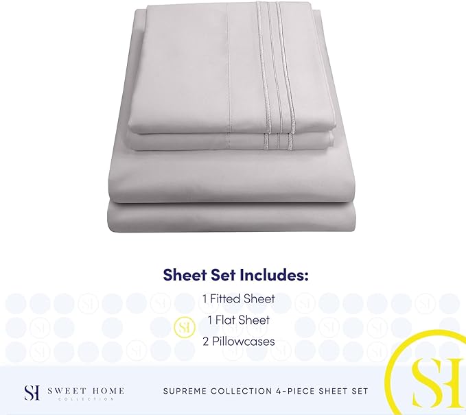 1800 Thread Count Sheet Set – Soft Egyptian Quality Brushed Microfiber Sheets – - Image 4
