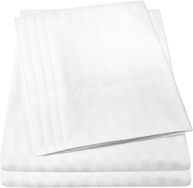 Dobby Stripe Queen Sheets by SweetHomeCollection