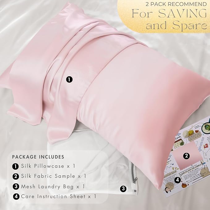 PROMEED Natural 23mm Silk Travel Pillow Cases 13 x 18 - Image 6