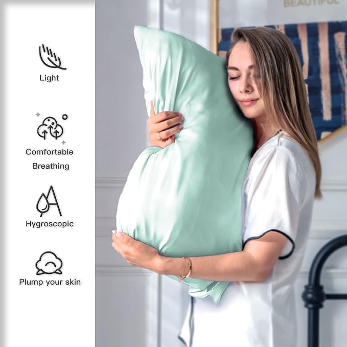 Mulberry Silk Pillowcase for Hair and Skin Standard Size 20"X 26" Pillow Case - Image 4