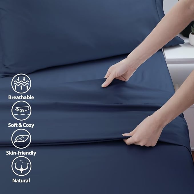 2-Pack Cotton King Flat Sheet Only, 600 Thread Count 100% Egyptian Cotton Top - Image 3
