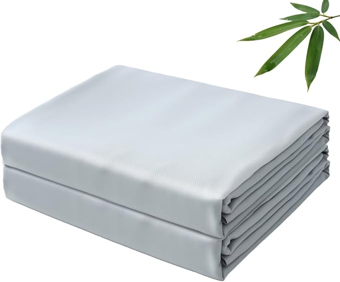 Bamboo Viscose Flat Sheets Only, 400 Thread Count Sateen Weave TwinXL Size Flat by ZaizaiHome