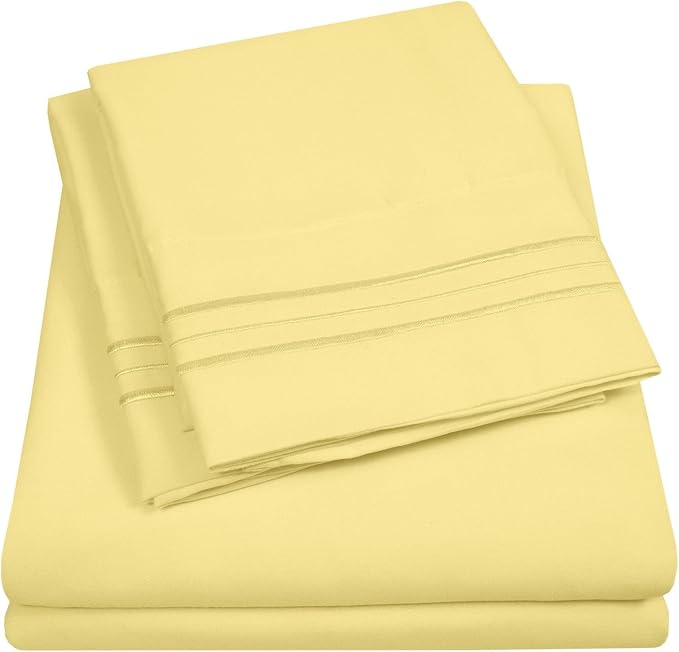 Twin XL Size Sheet Set with Built-in Sheet Straps by SweetHomeCollection