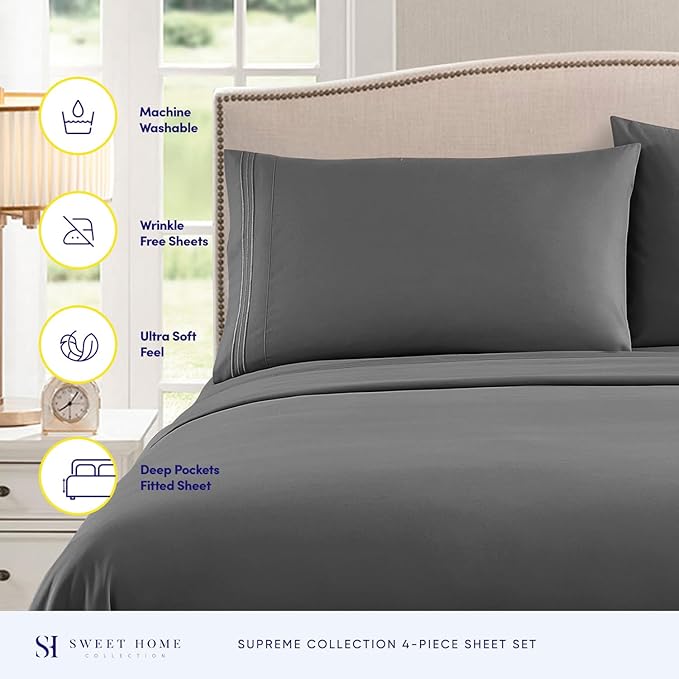 Twin XL Sheets - Breathable Luxury Sheets - 1800 Supreme Collection Extra Soft - Image 2