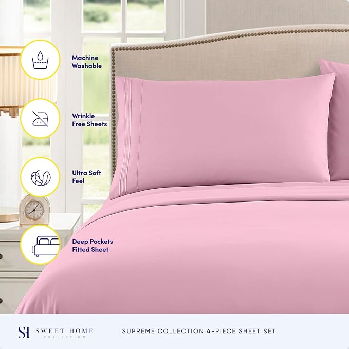 Twin XL Sheets - Breathable Luxury Sheets - 1800 Supreme Collection Extra Soft - Image 2