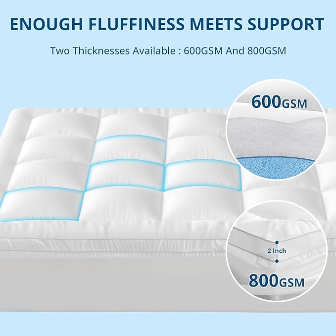 YUGYVOB Twin XL Mattress Topper Extra Thick, and Breathable Mattress Pad 8-21" - Image 4