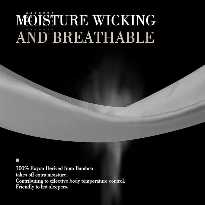 WishSmile Cooling King Pillowcases Set of 2 Breathable Cool Silky Soft Rayon - Image 4