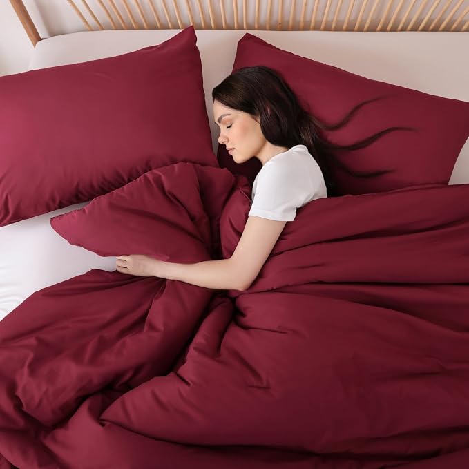 ROSGONIA Oversized Queen Comforter Dark Red - Image 2