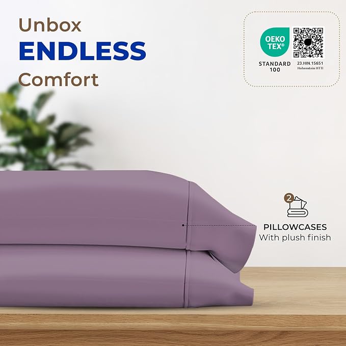 Thread Spread 100% Egyptian Cotton King Size Pillow Cases Set of 2 - Image 3