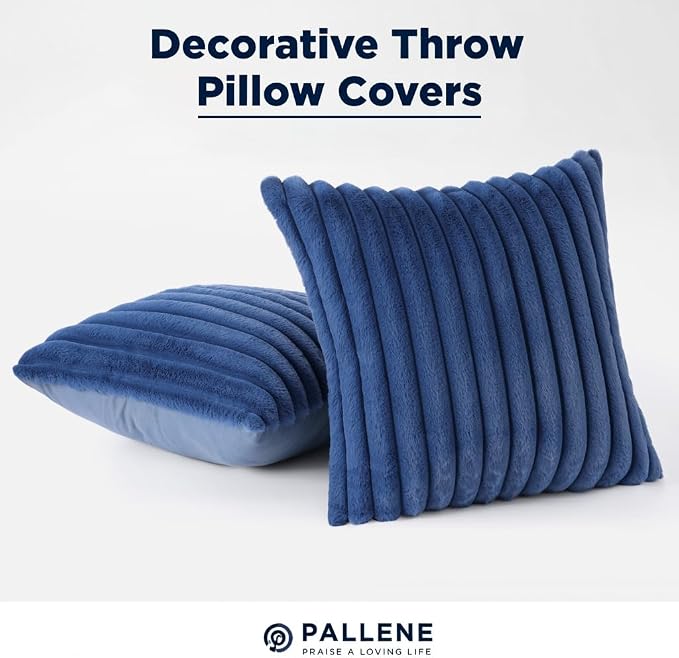 Pallene Faux Fur Plush Throw Pillow Covers 22x22 Set of 2, Luxury Soft Fluffy - Image 7