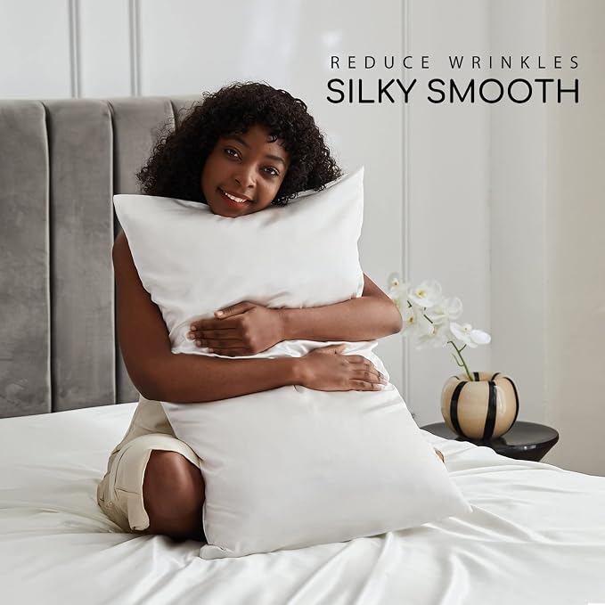 MR&HM Satin Bed Sheets, Twin XL Size Sheets Set - Image 3