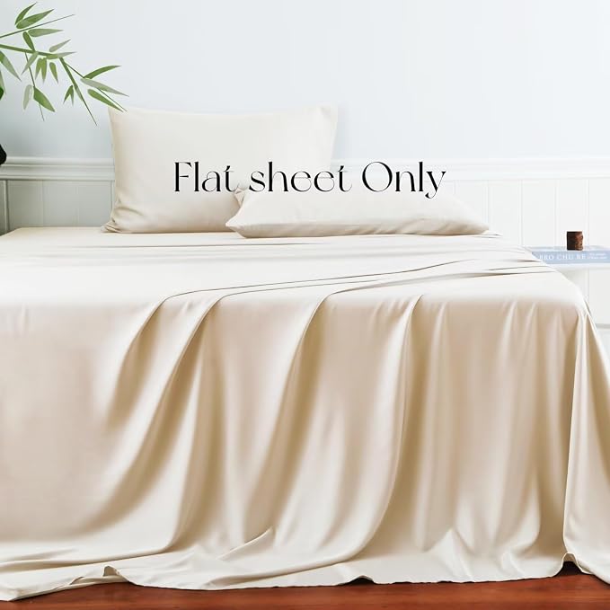 Bamboo Viscose Flat Sheets Only, 400 Thread Count Sateen Weave King Size Flat - Image 2