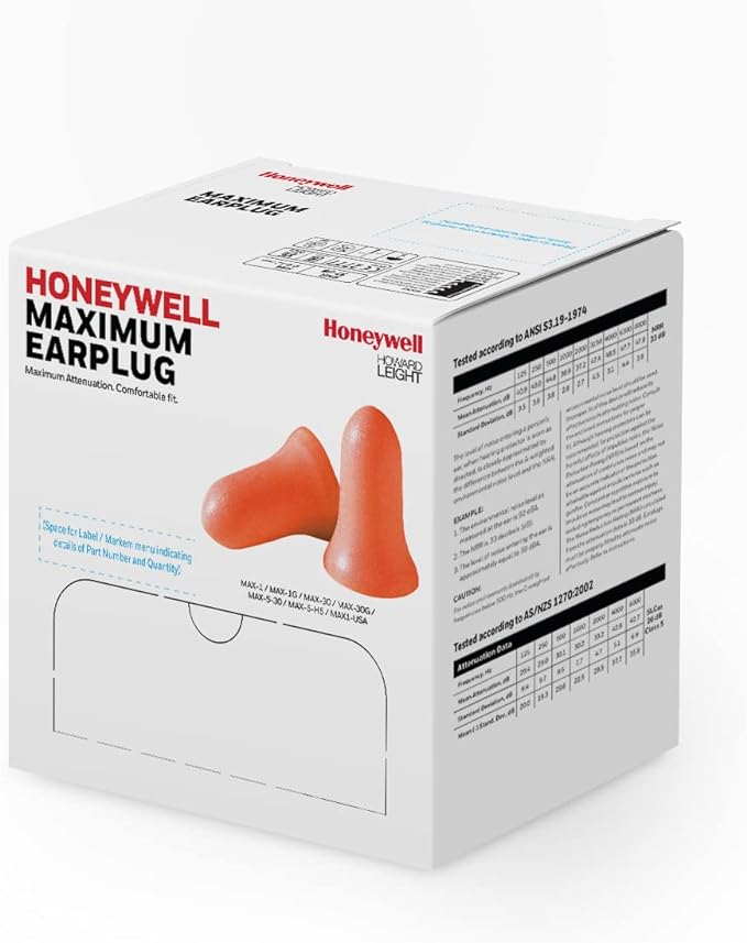 Honeywell Howard Leight by Maximum Corded Disposable Foam Earplugs, 100 Pairs - Image 2