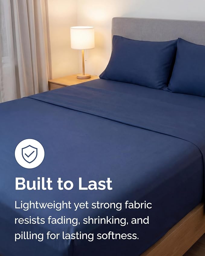 Lightweight 4 Piece Bed Sheet Set King Size - Image 4