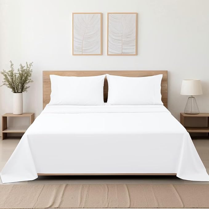 2-Pack Cotton Twin Flat Sheet Only, 600 Thread Count 100% Egyptian Cotton Top - Image 8