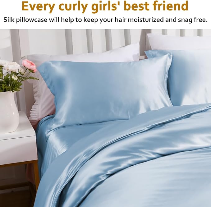 Ravmix Silk Pillow Cases with Zipper, 21momme Mulberry Silk Pillowcase - Image 4