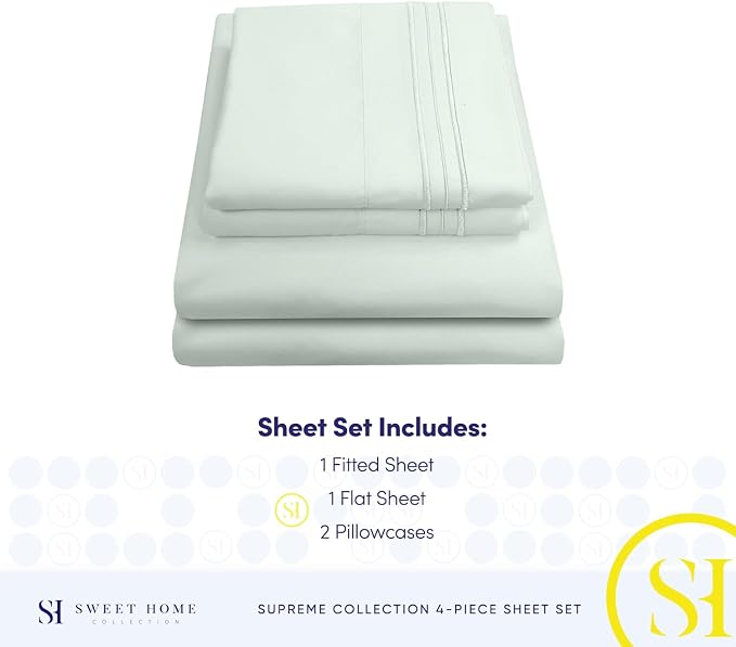 1800 Thread Count Sheet Set – Soft Egyptian Quality Brushed Microfiber Sheets – - Image 4
