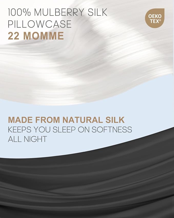 THXSILK Set of 2 100% Mulberry Silk Pillowcases - Image 2