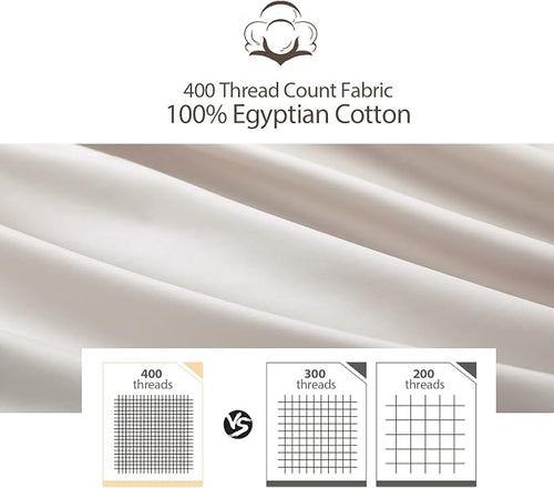 2-Pack 100% Egyptian Cotton Fitted Sheet TwinXL Size, 600 Thread Count Cotton - Image 2