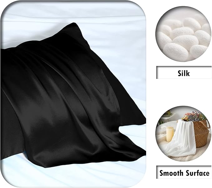 Silk Pillow Cases 2 Pack Soft Breathable and Sliky King Size Pillow Cases Set - Image 2