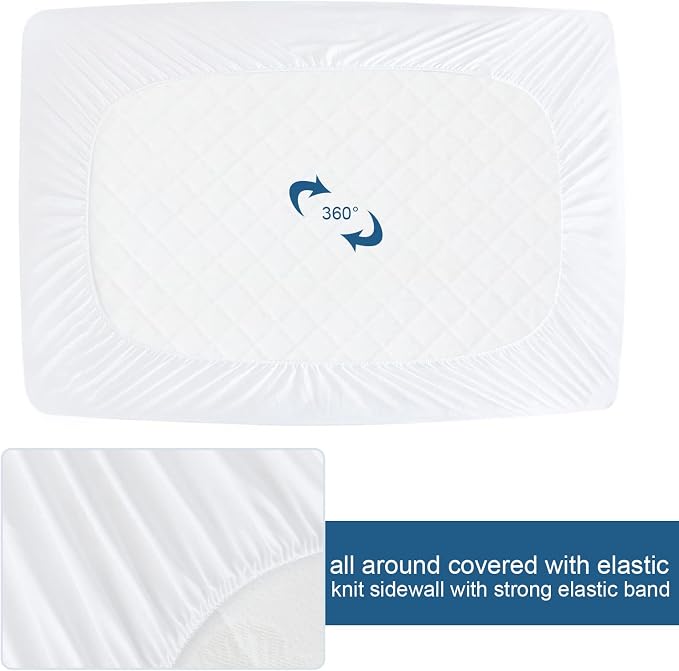 King Mattress Protector 2 Pack King Size Mattress Cover Protector Fitted Sheets - Image 6