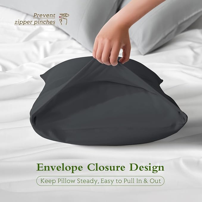 Cooling Pillowcases Standard Size Set of 2, Viscose Derived from Bamboo - Image 6