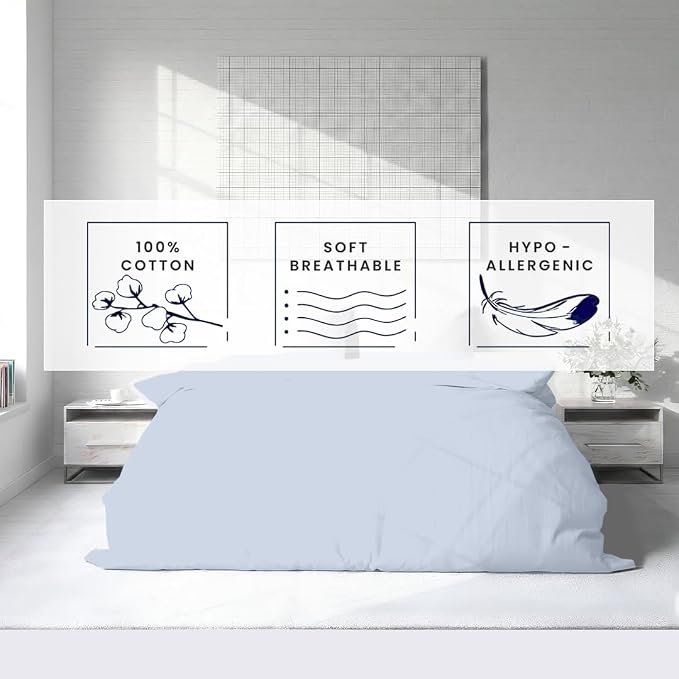 Kotton Culture 1 Pc Duvet Cover King Size-100% Egyptian Cotton 600 Thread Count - Image 5