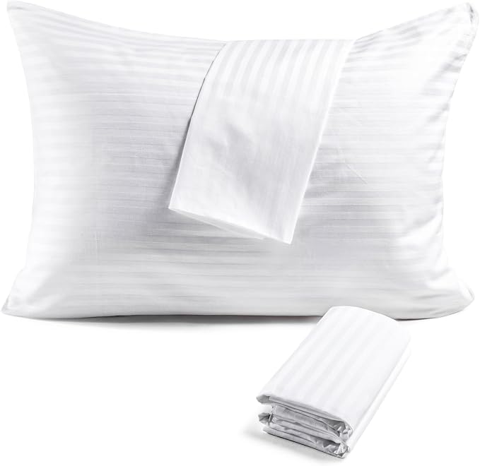 FAUNNA 600TC 100% Cotton Pillow Protectors, King Size, 2 Pack, Oeko-TEX by FAUNNA