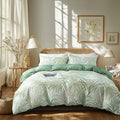 OAITE Duvet Cover King Size, Reversible Leaf Green Duvet Cover Set by OAITE