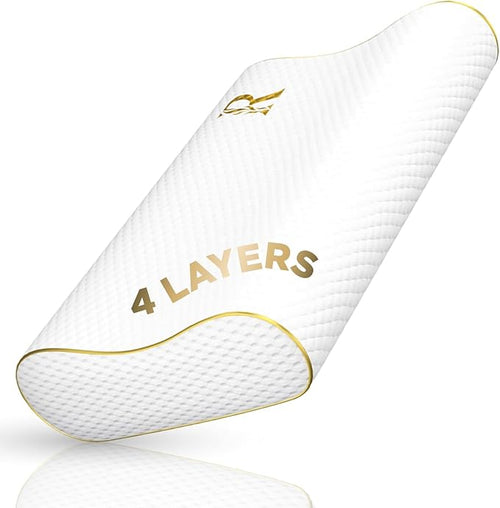 4-Layer King, Contour Pillow, Side Sleeper Pillow, Orthopedic Pillow, Neck by ROYALTHERAPY
