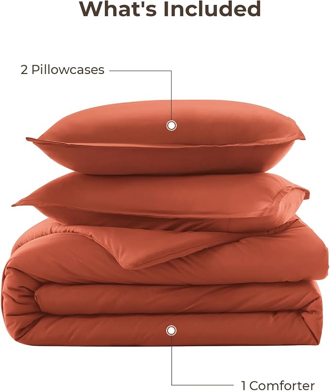 Litanika Comforters Burnt Orange Oversized King Size, 3 Pieces Lightweight - Image 7