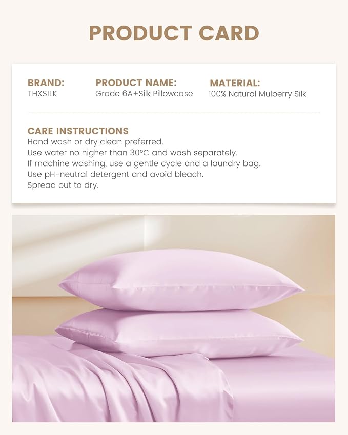 THXSILK Set of 2 Silk Pillowcase - Image 8