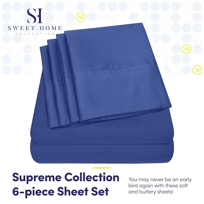 Sweet Home Collection 6 Piece 1500 Supreme Collection Brushed Microfiber Deep - Image 2
