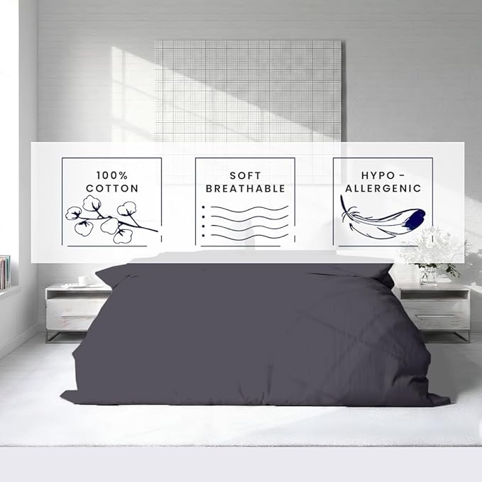 Kotton Culture 1 Pc Duvet Cover King Size-100% Egyptian Cotton 600 Thread Count - Image 5