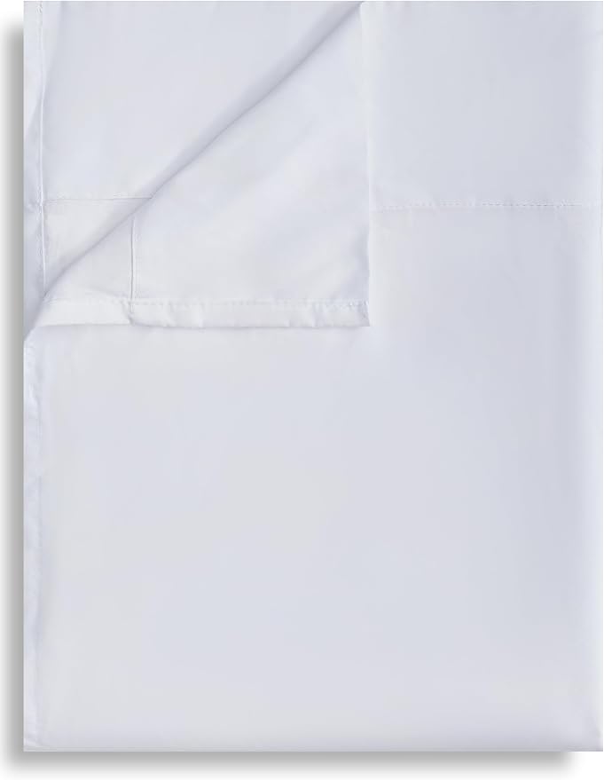 Full Flat Sheet Only, 1 Pack White Top Bed Sheets, Soft Breathable Brushed by Culve