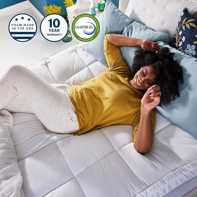 Sleep Innovations Dual Layer 4 Inch Memory Foam Mattress Topper, King Size - Image 7